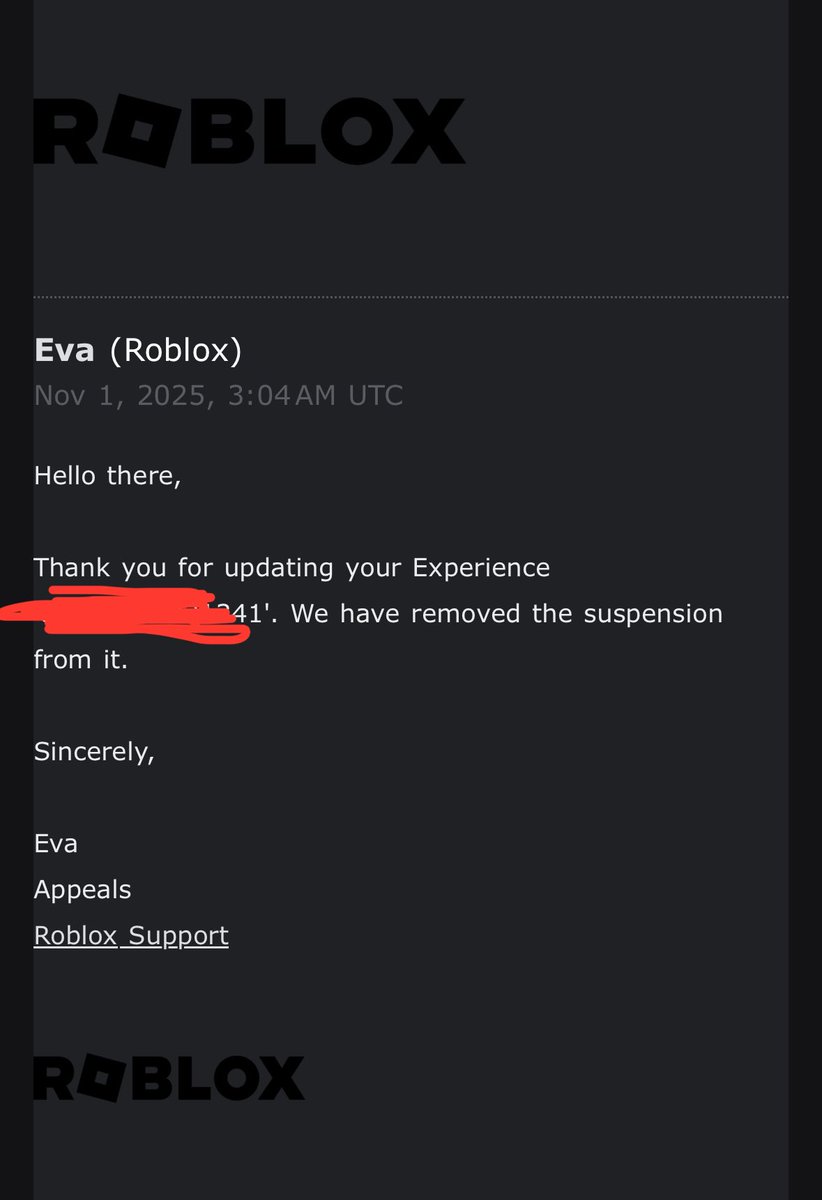 axtrix_dev's tweet photo. Finally not ai support 🙏
Thanks @Roblox https://t.co/56UyZtPPgH