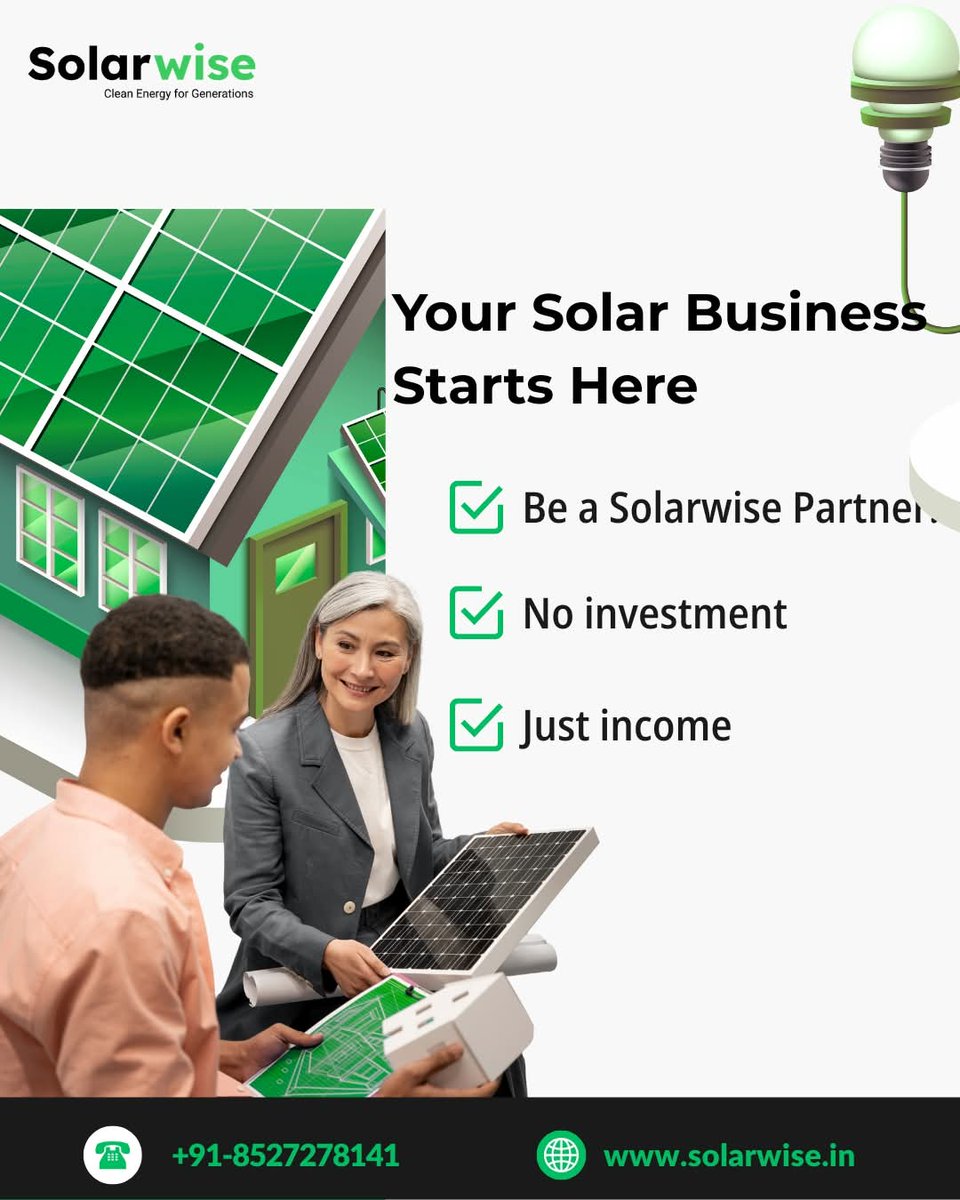 solarwise_in's tweet image. Be a proud Solarwise Partner — no investment, no risk, only rewards! 💰
Start your journey toward financial freedom with the power of the sun 🌞

👉Visit  solarwise.in/epc-partners || call +91-8527278141 today!

#Solarwise #SolarBusiness #EarnWithSolar #SolarOpportunity #GreenIndia