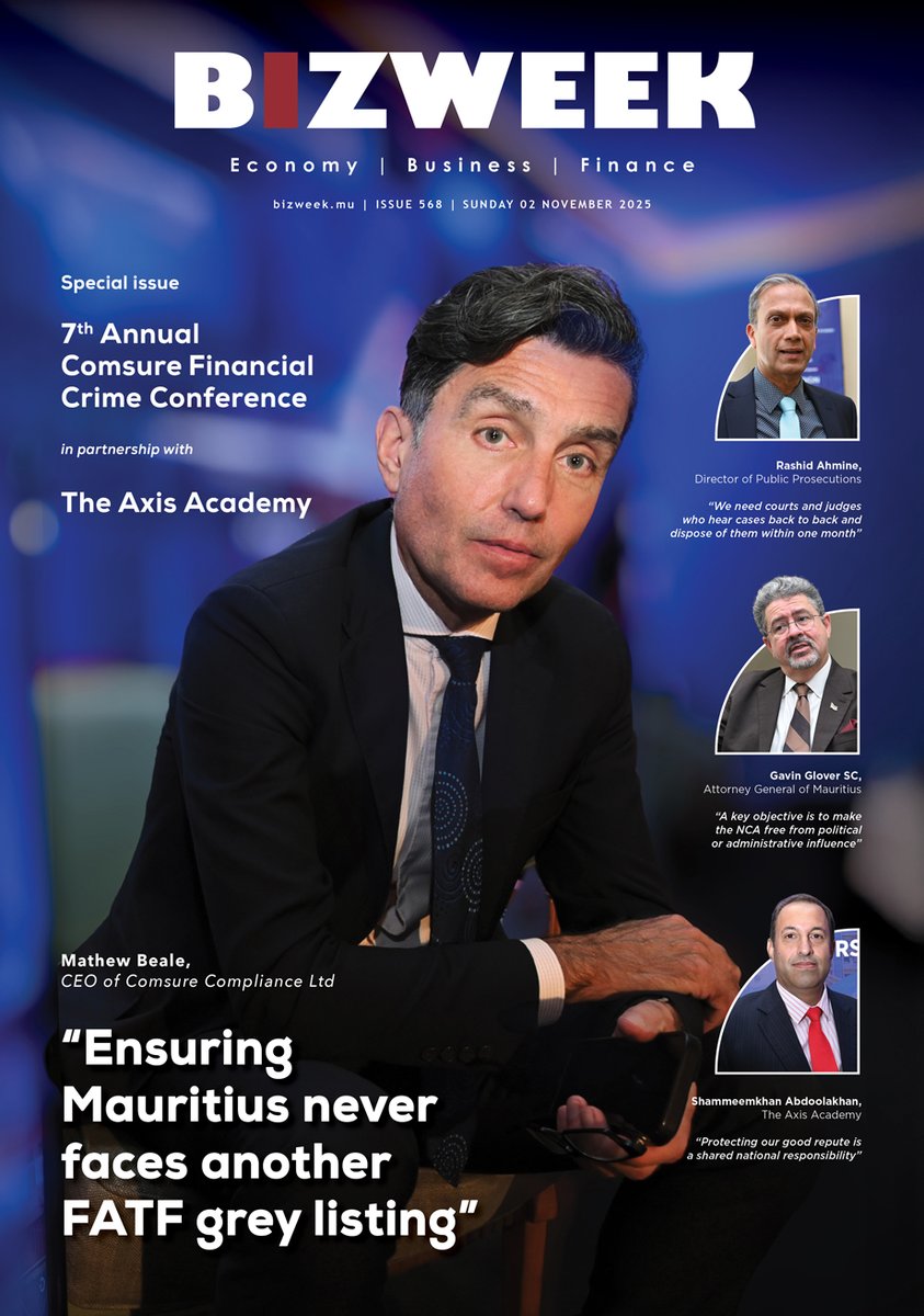 bizweekmu's tweet image. “Ensuring Mauritius never faces another FATF grey listing” - Mathew Beale, CEO of Comsure Compliance Ltd.

@comsurenews @AxisFiduciary

📖 Read the full article on: bizweek.mu

#BIZweek #Mauritius #Business #Economy #Diplomacy #Finance