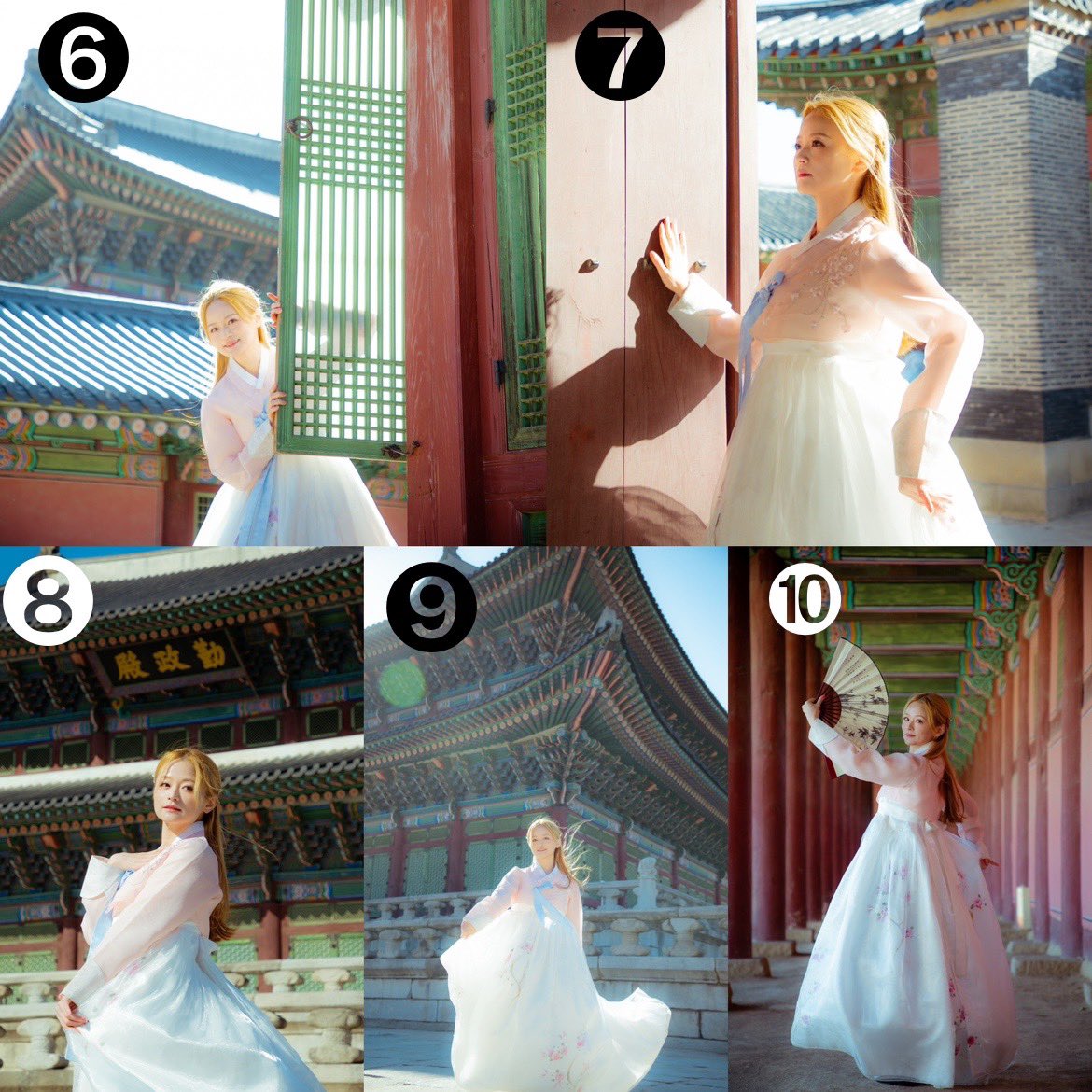 LiLKyonA's tweet image. #韓服　#アンケート

景福宮で撮影した写真、何番の写真がいいと思いますか👀？