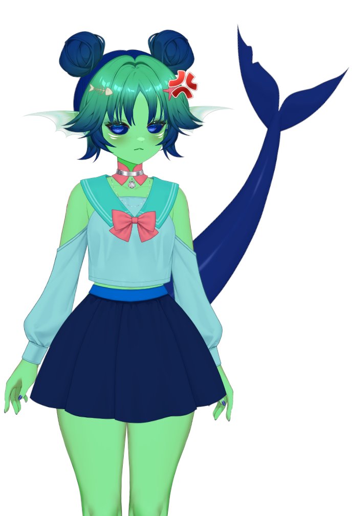 Sneak peak at new model by <a href="/Akizone/">Akizone</a> and <a href="/MeezieLive2d/">Meezie 💫 Customizable Vtuber WIPs</a>! turned our mascot Nibblet the Shrog into a cute girl!!! make sure to stop by stream on wednesday for true model reveal!!! #PrismCustomizableVtuber