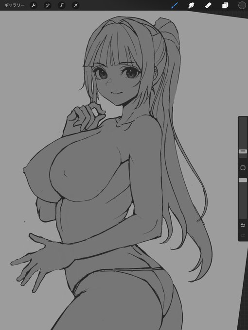 イラストを描いてる時によくラフから清書する段階で線に勢い無くなってしまう事ってあるじゃないですか?僕もそうなんだけど目だけ清書じゃなくてラフの時の目を残して顔のバランスを保つってやってます。 