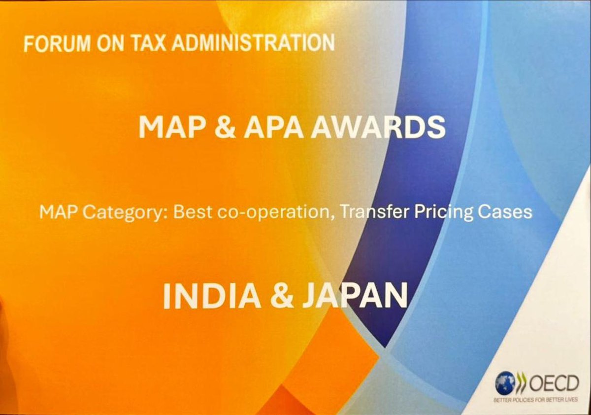IncomeTaxIndia's tweet image. India earns global recognition at the OECD 🇮🇳🏆

At the #OECD #TaxCertaintyDay in Paris, Chairman CBDT,  Sh. Ravi Agrawal delivered a compelling Keynote Address highlighting India’s transformation towards a transparent, technology-enabled &amp;amp; trust-based tax ecosystem.
India was…