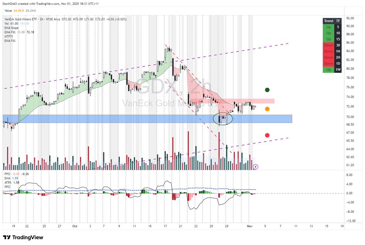 StanH2443's tweet image. #GDX reversal goes soft #gold