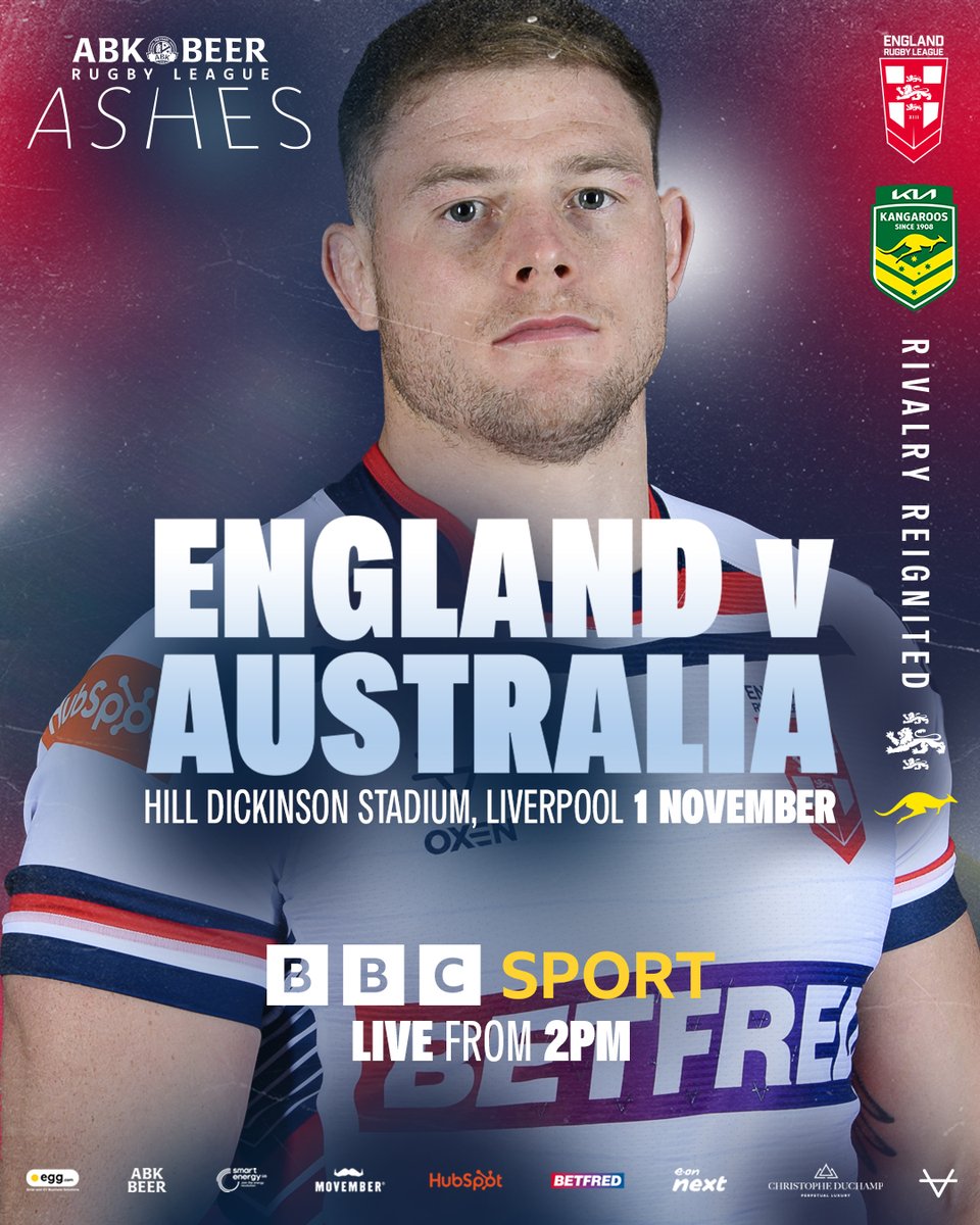 😤 Ready to go!

💪 The Second <a href="/ABKbeer/">ABKbeer</a> Rugby League Ashes Test gets underway this afternoon!

🤔 Who's ready to bring the noise?

🏴󠁧󠁢󠁥󠁮󠁧󠁿 #EnglandRL
