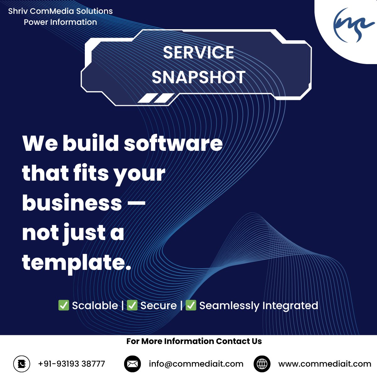 shrivcommedia's tweet image. At SCMS, we build solutions that are
✅ Scalable ✅ Secure ✅ Seamlessly  Integrated

Because your business deserves more than a template.
#SCMS #CustomSoftware #TechInnovation #DigitalTransformation #Software #technology #webdesignproblems #SmartSolutions #TechForBusiness
