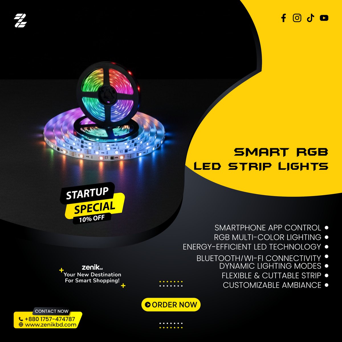 zenikbd's tweet image. 🌈 Smart RGB LED Strip Lights
✨ আলো আর রঙের ছোঁয়ায় আপনার রুমকে দিন একদম নতুন রূপ!

💫 স্টার্টআপ অফার!
শুধুমাত্র ZenikBd-তে ১০% ডিসকাউন্ট! 🎉
এখনই অর্ডার করুন 🛒

🛍️ ZenikBd – আপনার স্মার্ট শপিংয়ের নতুন ঠিকানা।

হ্যাশট্যাগ:
#ZenikBd #SmartShopping #LEDStripLight #RGBLight