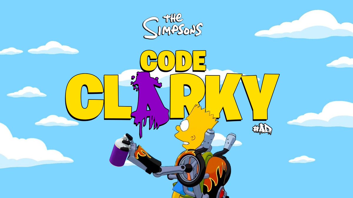 If you want to support me make sure to use Code "Clarky" when picking up the Battlepass for #Fortnite X The Simpsons 💛