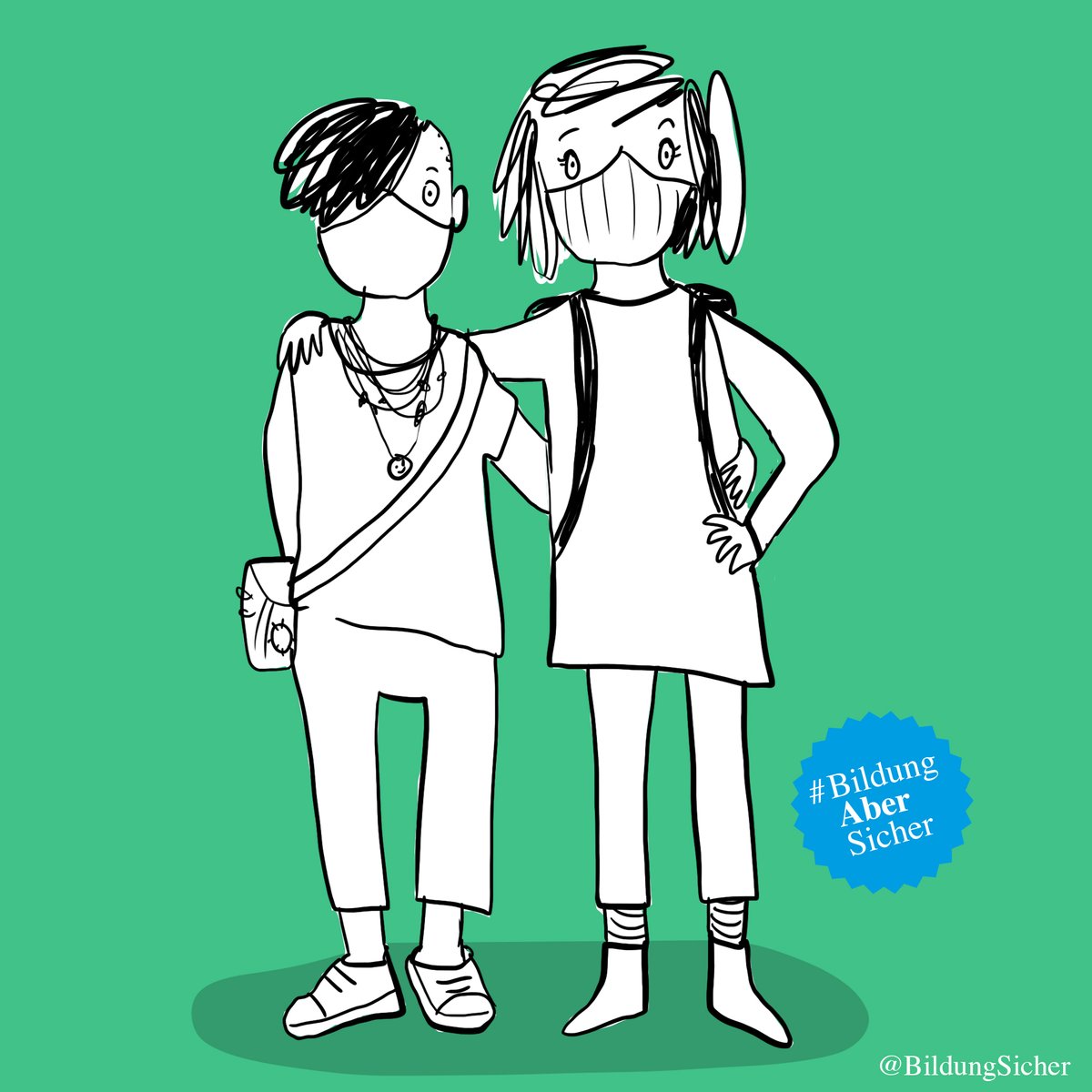 Seid klug, tragt #Maske. 

Euer #BildungAberSicher-Team