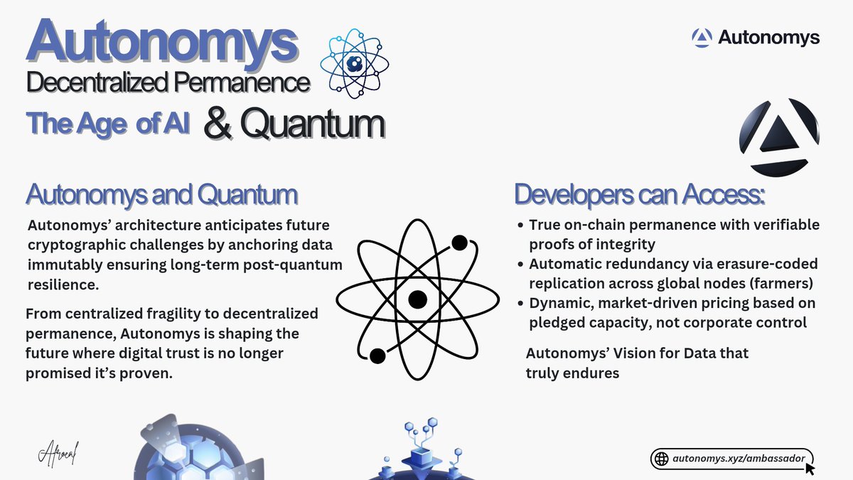 The Age of #AI and #Quantum 

Decentralized Permanence 
Autonomys’ Vision for Data that truly endures

The #AWS outage of October 20, 2025, which crippled global internet operations, revealed a critical weakness in today’s digital economy the fragility of centralization. When a