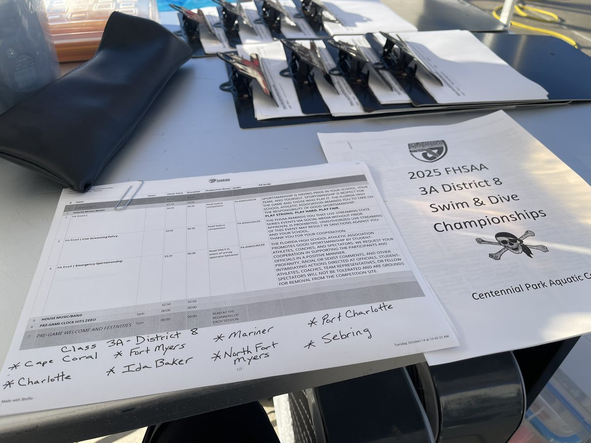 Getting ready to announce District Swimming Championships…