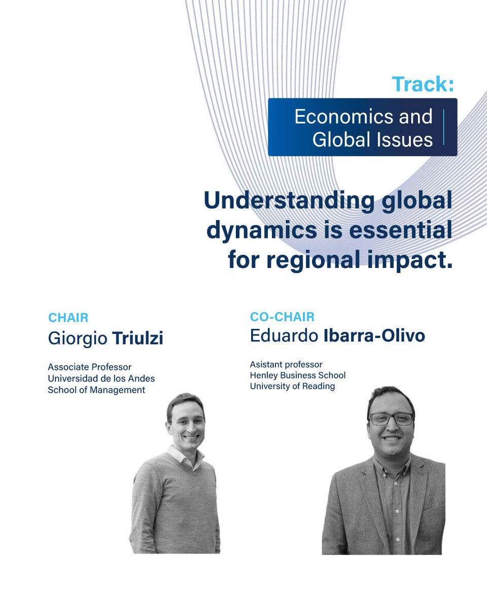 BALASorg's tweet image. 🌎#Economics &amp;amp; Global Issues – #BALAS2026
Understanding global dynamics is essential for regional impact.
Join us in Bogotá (🇨🇴 @AdmonUniandes) to examine how global trends shape #LatinAmerica’s economic and social transformation.
🔗 balas.org/tracks2026
#Development #Research