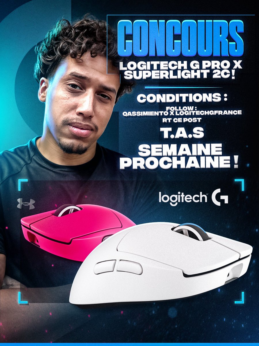 qassimiento's tweet image. Les boss de @LogitechGFrance vous régalent 😍 !

Je vous fais gagner leur dernière souris : la PRO X COMPACT !

Pour participer :
- RT ce post 🔃
- Commente avec le #LogitechG 

Tirage la semaine prochaine ! 🗓️