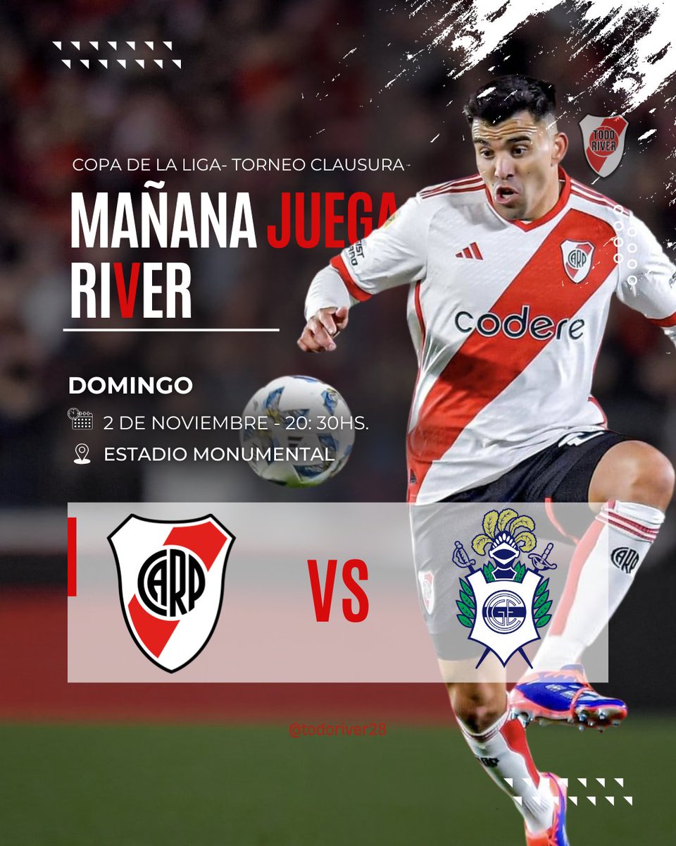 MAÑANA JUEGA #RIVER ⚪️🔴⚪️