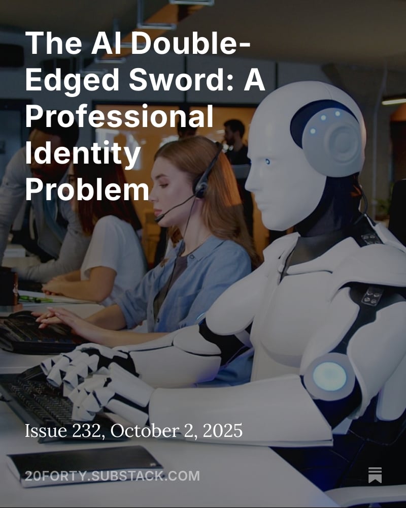novakkevin's tweet image. AI gives us superpowers—but also amplifies our blind spots exponentially.
&quot;What makes me valuable if AI does my job better?&quot;
The answer isn&apos;t defending your role. It&apos;s evolving it.
Explore this week&apos;s issue&amp;gt; hubs.ly/Q03R7Gkg0
#AI #ProfessionalDevelopment #Innovation
