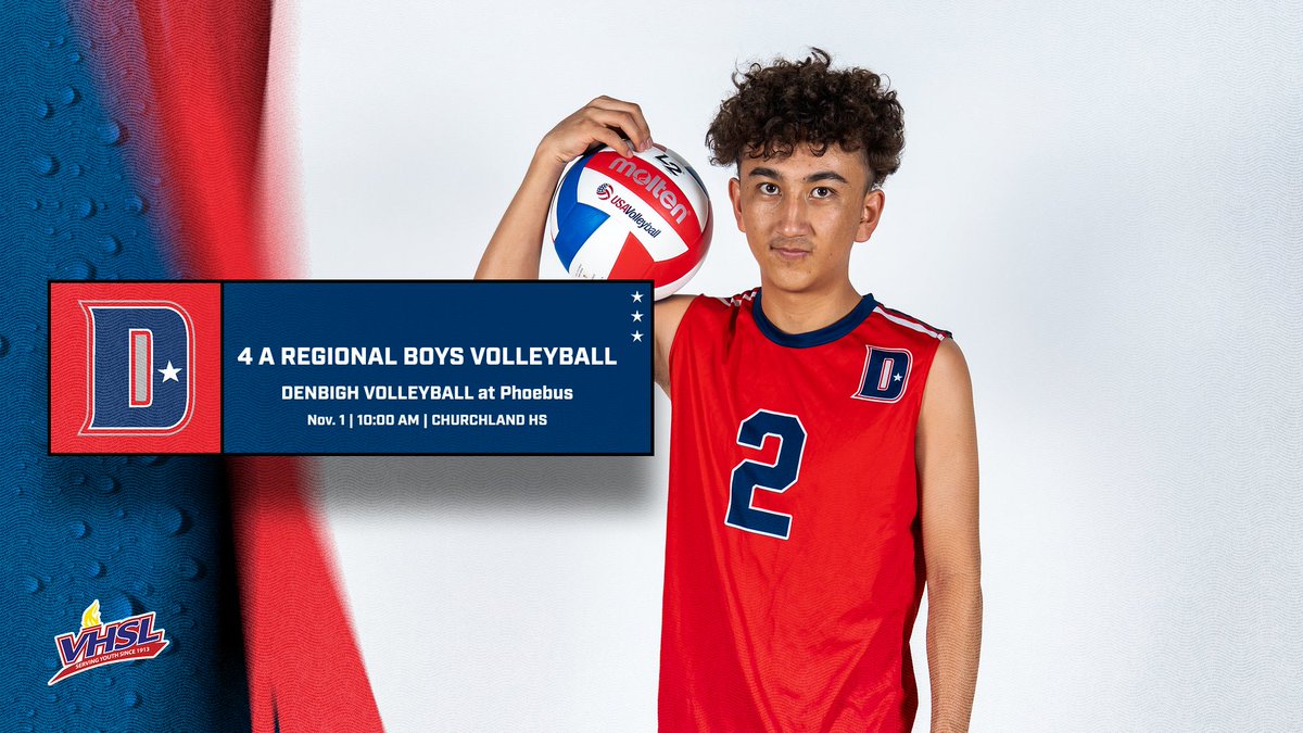 🔥 4A REGIONAL VOLLEYBALL 🔥 Our Denbigh Patriots gear up to face the Phoebus Phantoms AT Churchland HS! First serve at 10:00 AM. Let's make some noise! 💥 #DenbighAthletics #GoPatriots