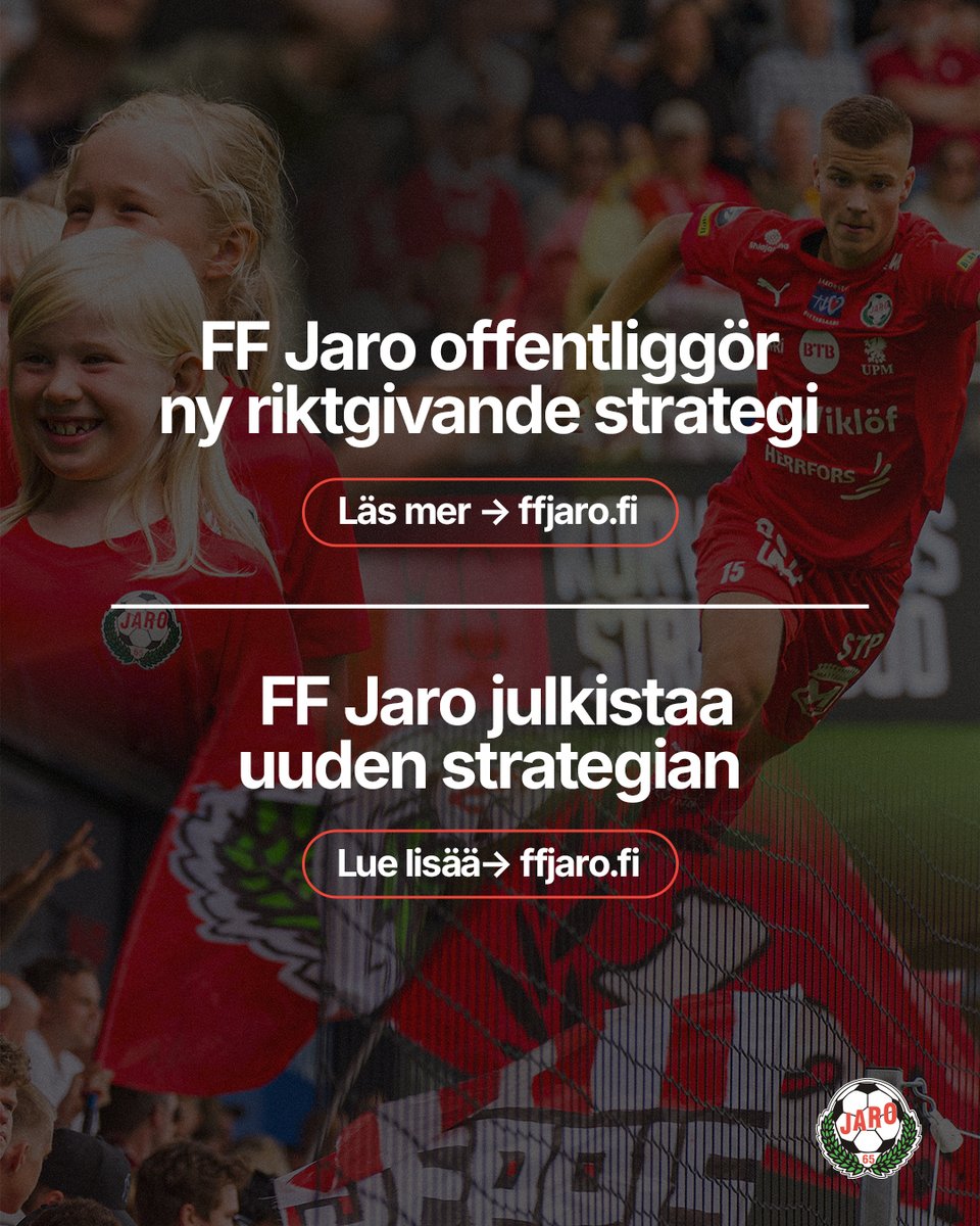 🎯 FF Jaro offentliggör ny riktgivande strategi
Läs mer → ffjaro.fi/ff-jaro-offent…

🎯 FF Jaro julkistaa uuden strategian
Lue lisää → ffjaro.fi/fi/ff-jaro-jul…

#FFJaro #Veikkausliiga