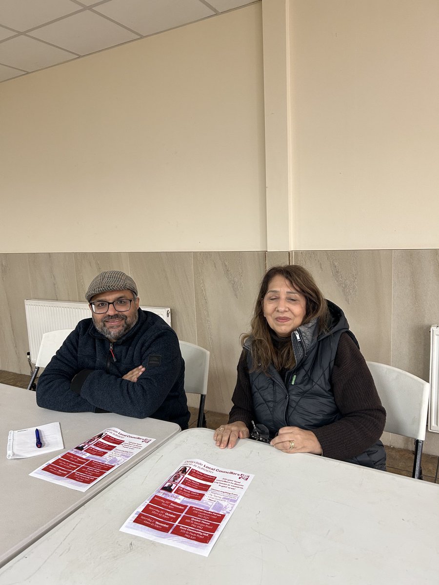 Deepdale Local Councillors Drop in Surgery at Raza Community Hall this morning residents raising issues around food poverty, DFG,need local nursery, toddler groups, grants…