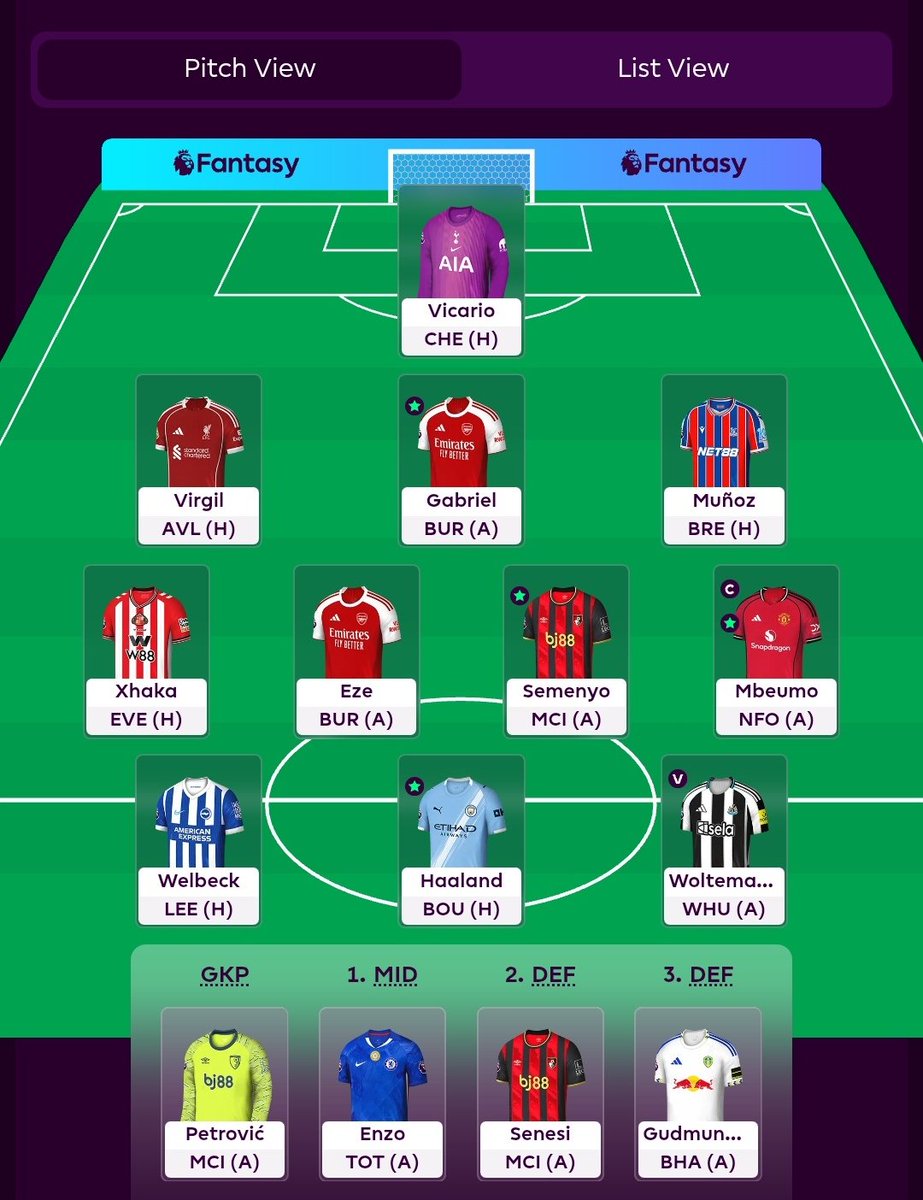 GW10 Team Preview: 
🧢 Mbeumo
🔄 Joao Pedro &gt; Welbeck
💵 ITB: 1.8m

- Mbeumo will show why he's the boss 
- Welbeck for one week punt!
- I'm happy for most of the squad, very optimistic!
- Haaland vs Semenyo will be interesting

#FPL
#FPLCommunity