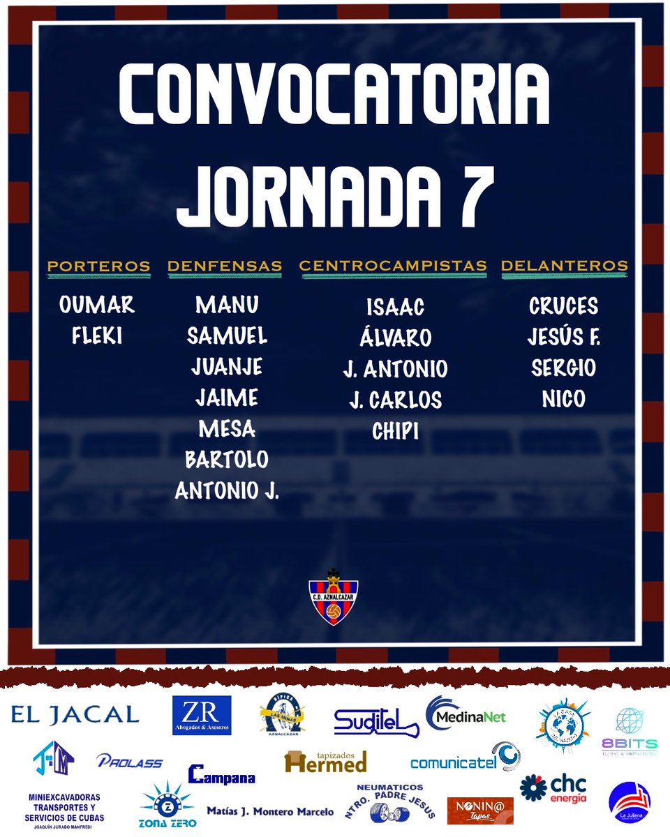 Nuestra convocatoria para el partido de mañana 📋

#CONTIGOUNAÑOMÁS