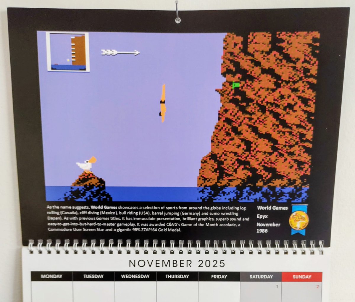 Welcome to November...1986 and the worldy that is World Games.

#C64 #retrogaming