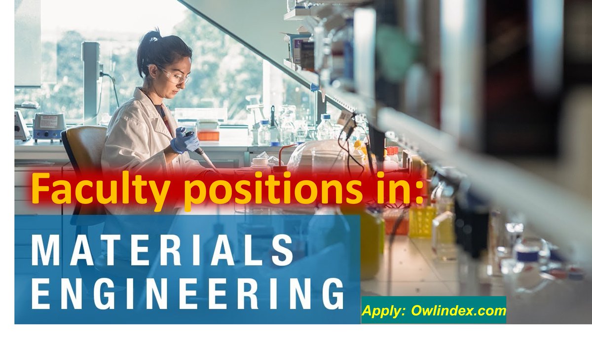 owlindex's tweet image. Faculty opportunities in Materials Engineering! Join a vibrant community of innovators and researchers. 
owlindex.com/oi/zmliezYN

#Owlindex #MaterialsEngineering #JobOpportunities #JoinUs #Innovation #Research #researchers #Faculty #Assistant #Associate #FullProfessor #positions…