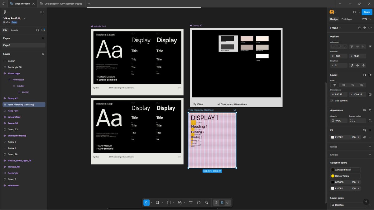 s3n_fr's tweet image. Started my portfolio with design.
Paused.
Rebuilt it from the ground up — grids, type, colors, hierarchy.
Now every pixel has purpose.
Next: motion &amp;amp; layout magic. ⚡️
#UIDesign #Figma #PortfolioDesign #BuildInPublic