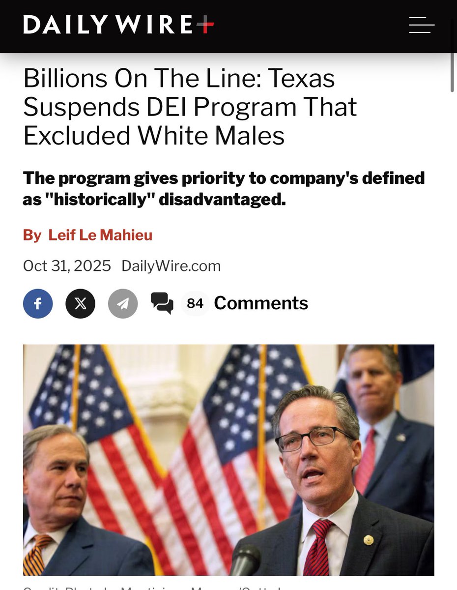 Texas stands for equal treatment—no one left out, no one favored. Texans believe in fairness, not quotas. 

Suspending HUB signals real movement to end DEI mandates and ensure equal treatment. #txlege