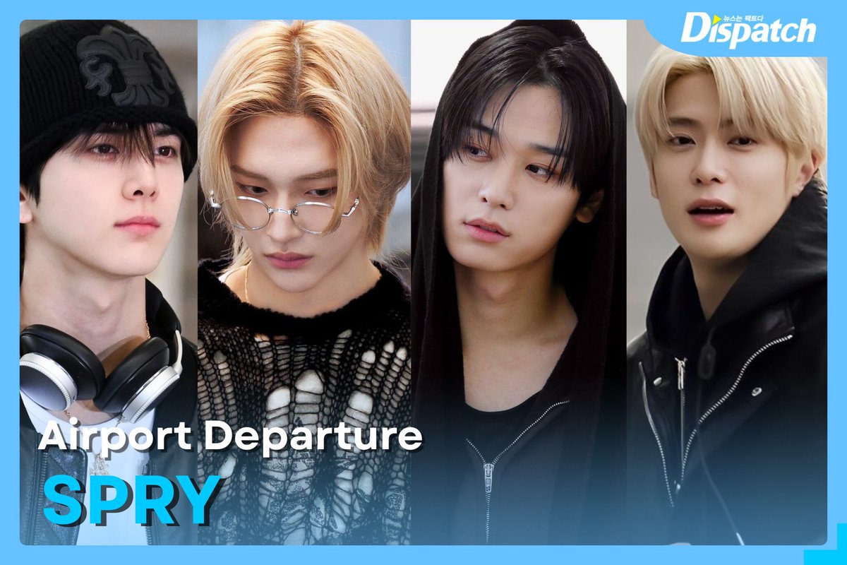 fromSPRY's tweet image. [📰] &quot;인천국제공항 출국&quot; SPRY departs Incheon Airport. High anticipation from fans. 

“Amidst the impending start of their ‘Circus Starring’ world tour, SPRY will be performing along their juniors at HYH WORLD next weekend.”

#SPRY #스프라이 
#THEO #LUCA #ZAI #YARO
