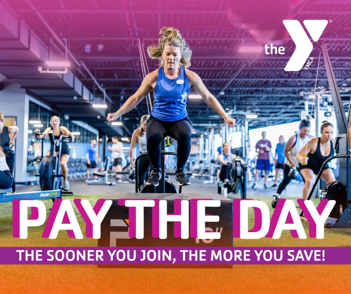 📣 Pay the Day starts TODAY! 📣
Join the Y for just $1 when you sign up today, November 1! Tomorrow it's $2, the next day $3 … you get it. Offer ends November 10th 👉 bit.ly/4ojYgRk