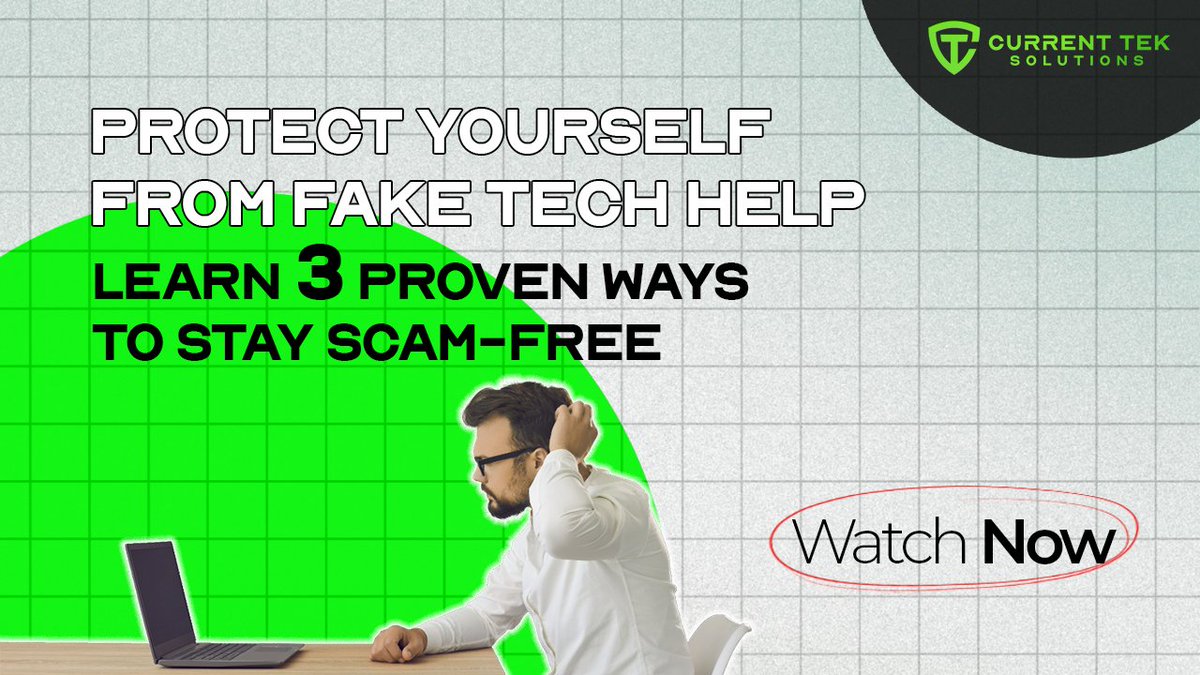 currentTEK's tweet image. Avoid the Fake Tech Support Trap

This video shows how scammers pose as IT help, then hijack your system. Learn the signs, stay alert, and keep your tech safe.

 Watch now: youtube.com/watch?v=ZzmQVn…

#TechSupportScam #CyberSecurity #PhishingAwareness #ITSafety #CurrentTEKSolutions