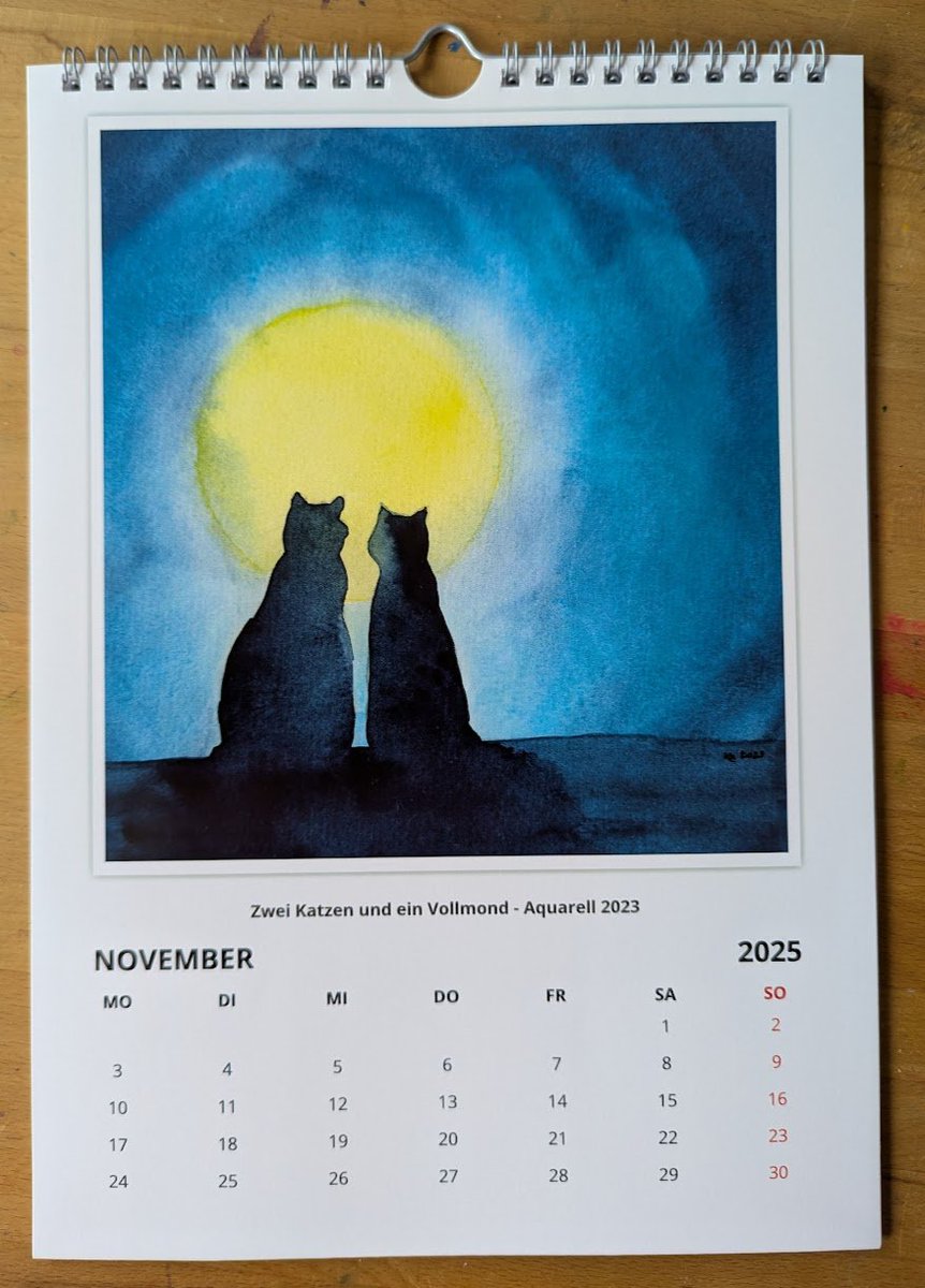KarenKaspar1's tweet image. Hello November!

#art #calendar #gifts #watercolor #painting #hello #cats #november #moon