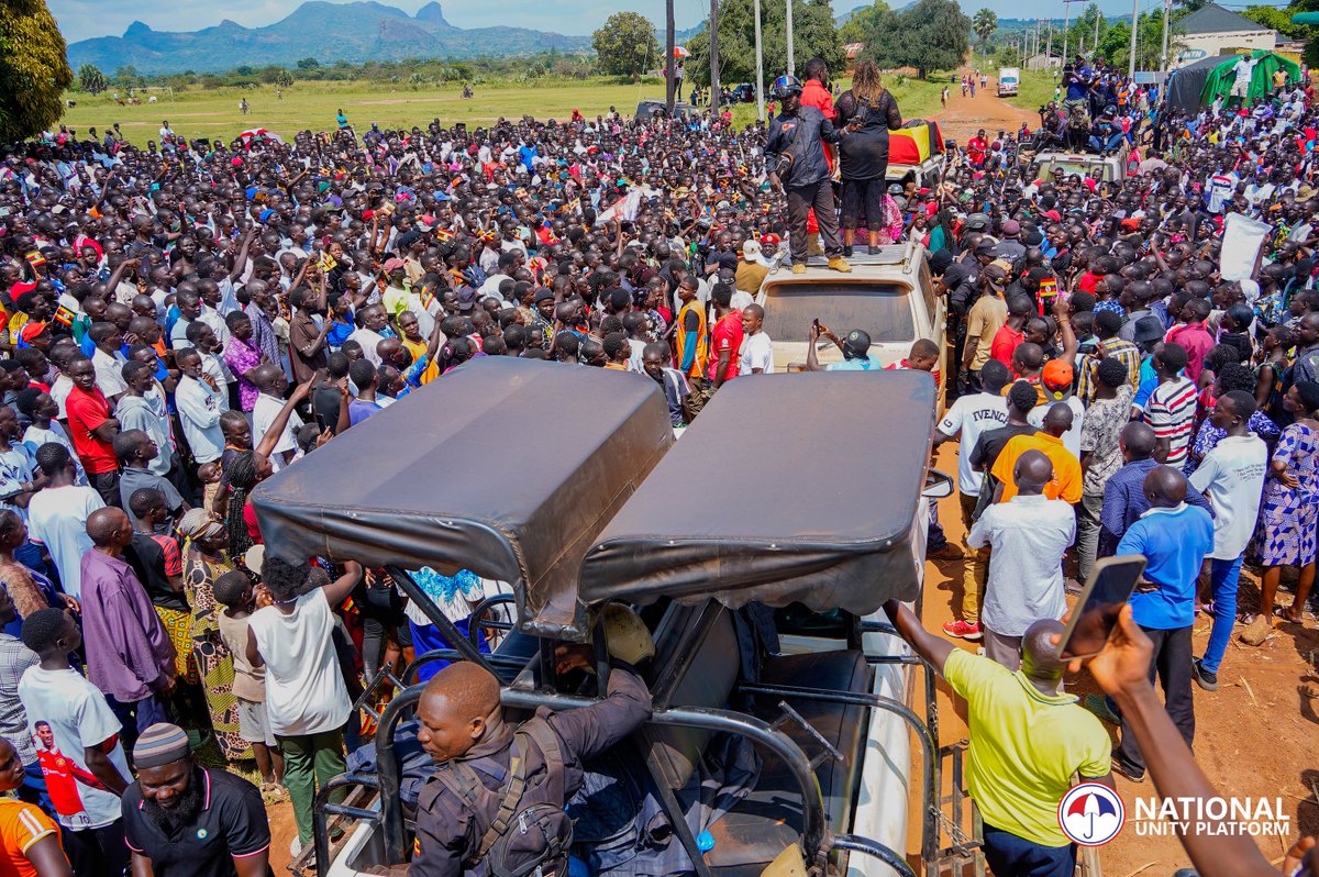 HEBobiwine's tweet image. Addressing our supporters in Agago district this afternoon at our first day’s campaign rally. The people of Agago district are yearning to see a new effective government that shall work on their demands. They want to see drugs in their hospitals and decent employment…