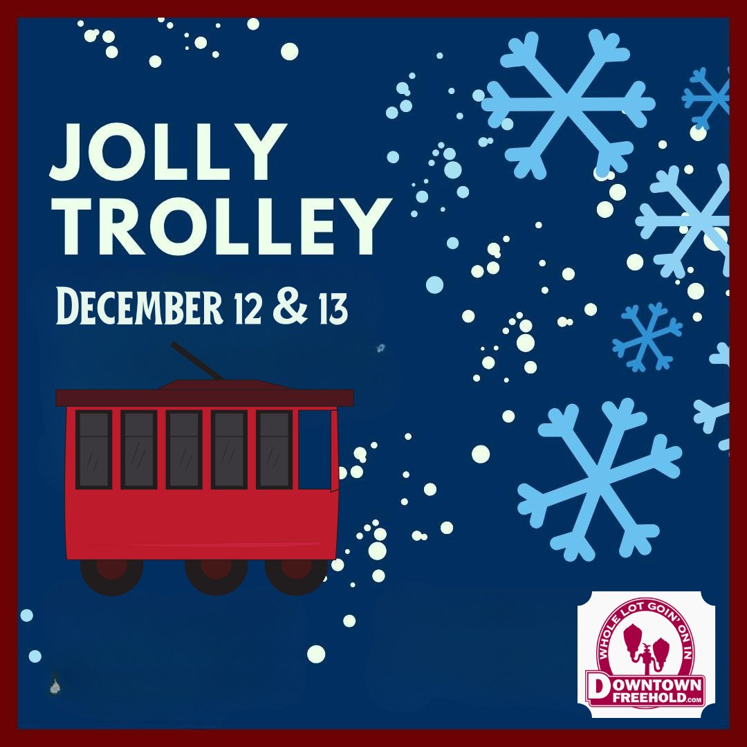 All aboard the Jolly Trolley! 🚋

This festive, family-friendly trolley ride is a 45-minute guided tour through historic Downtown Freehold, complete with holiday charm and interactive fun. ❄

More info: bit.ly/4nwxCDe