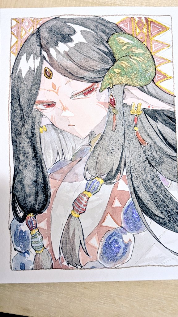 きょうboothでリエン様から購入させていただいた絵具が届き……！！
（角や装飾の一部に使わせてもらいました）（ハッピーキラキラ！！）