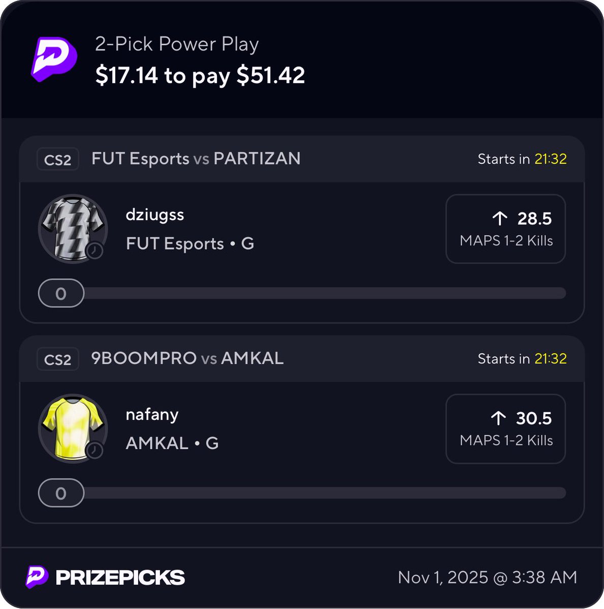 funeralwake's tweet image. 2 man type of morning….Pause😂but ate let’s get it #PrizePicks #prizepickscs2 #PRIZEPICKSCSGO