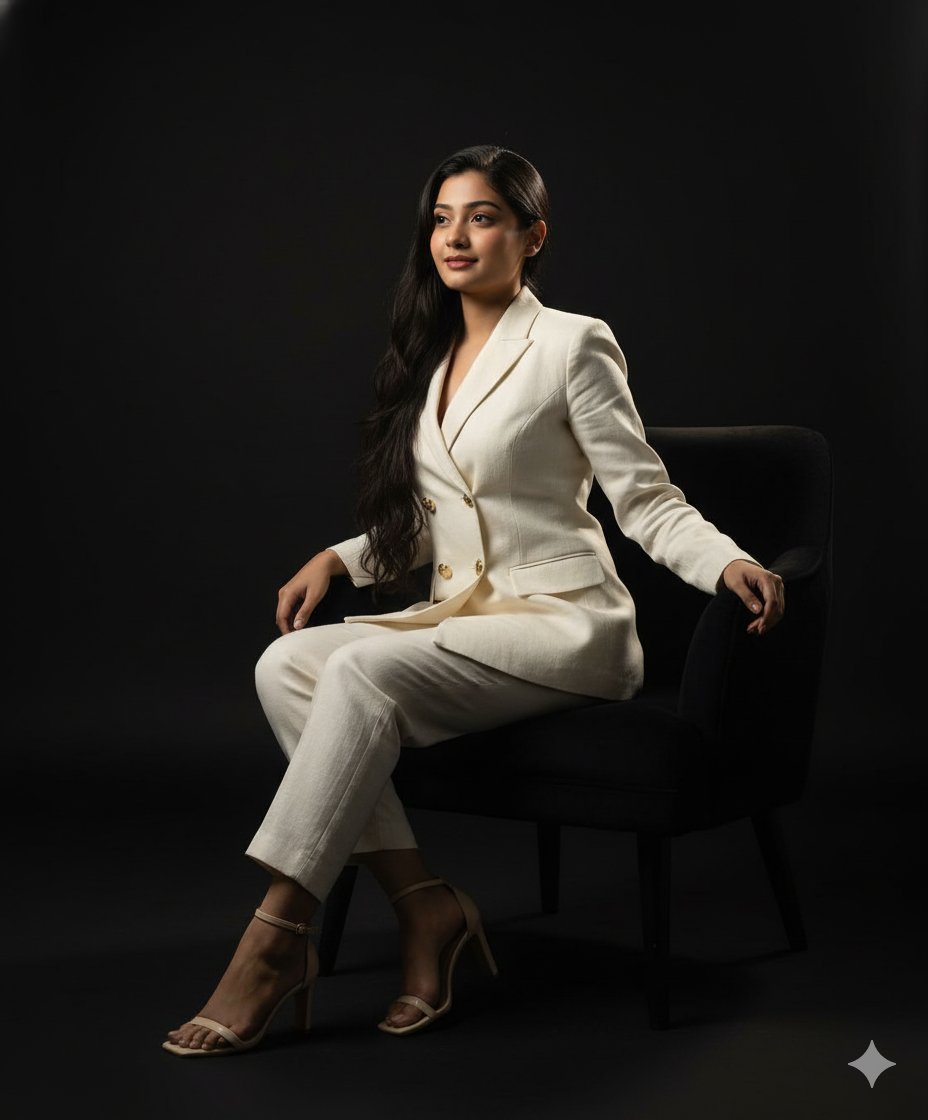 ShreyaYadav___'s tweet image. Girl&apos;s Modling pose Try for looking Beautiful ❤️ 

1. Use Google Gemini ai 
2. Select your photo 
3. Write prompt ✍🏻 

Prompt 1.

A sophisticated woman (uploaded the pic for face reference) stands with one arm resting on a pedestal, wearing a deep blue satin suit with subtle…