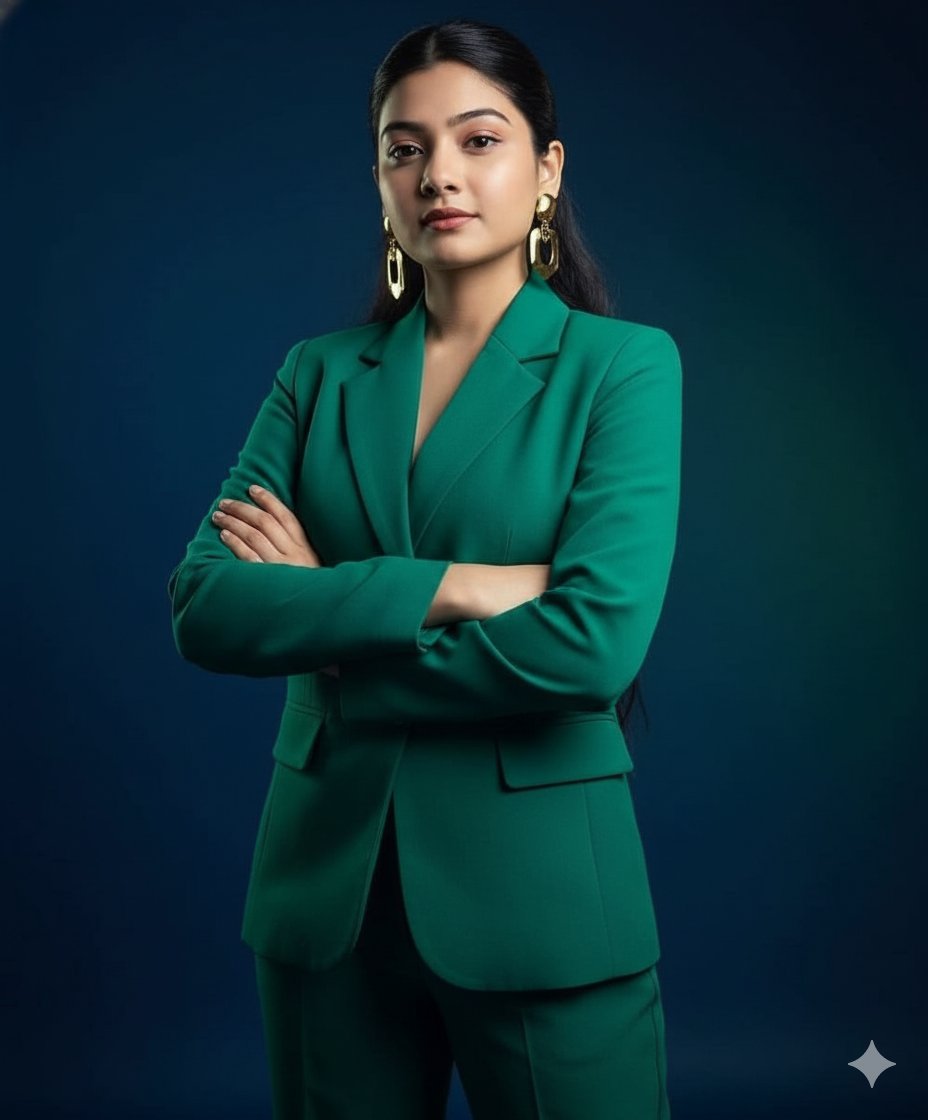 ShreyaYadav___'s tweet image. Girl&apos;s Modling pose Try for looking Beautiful ❤️ 

1. Use Google Gemini ai 
2. Select your photo 
3. Write prompt ✍🏻 

Prompt 1.

A sophisticated woman (uploaded the pic for face reference) stands with one arm resting on a pedestal, wearing a deep blue satin suit with subtle…
