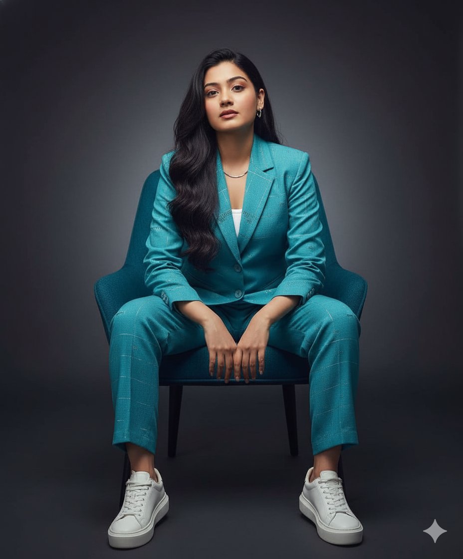 ShreyaYadav___'s tweet image. Girl&apos;s Modling pose Try for looking Beautiful ❤️ 

1. Use Google Gemini ai 
2. Select your photo 
3. Write prompt ✍🏻 

Prompt 1.

A sophisticated woman (uploaded the pic for face reference) stands with one arm resting on a pedestal, wearing a deep blue satin suit with subtle…