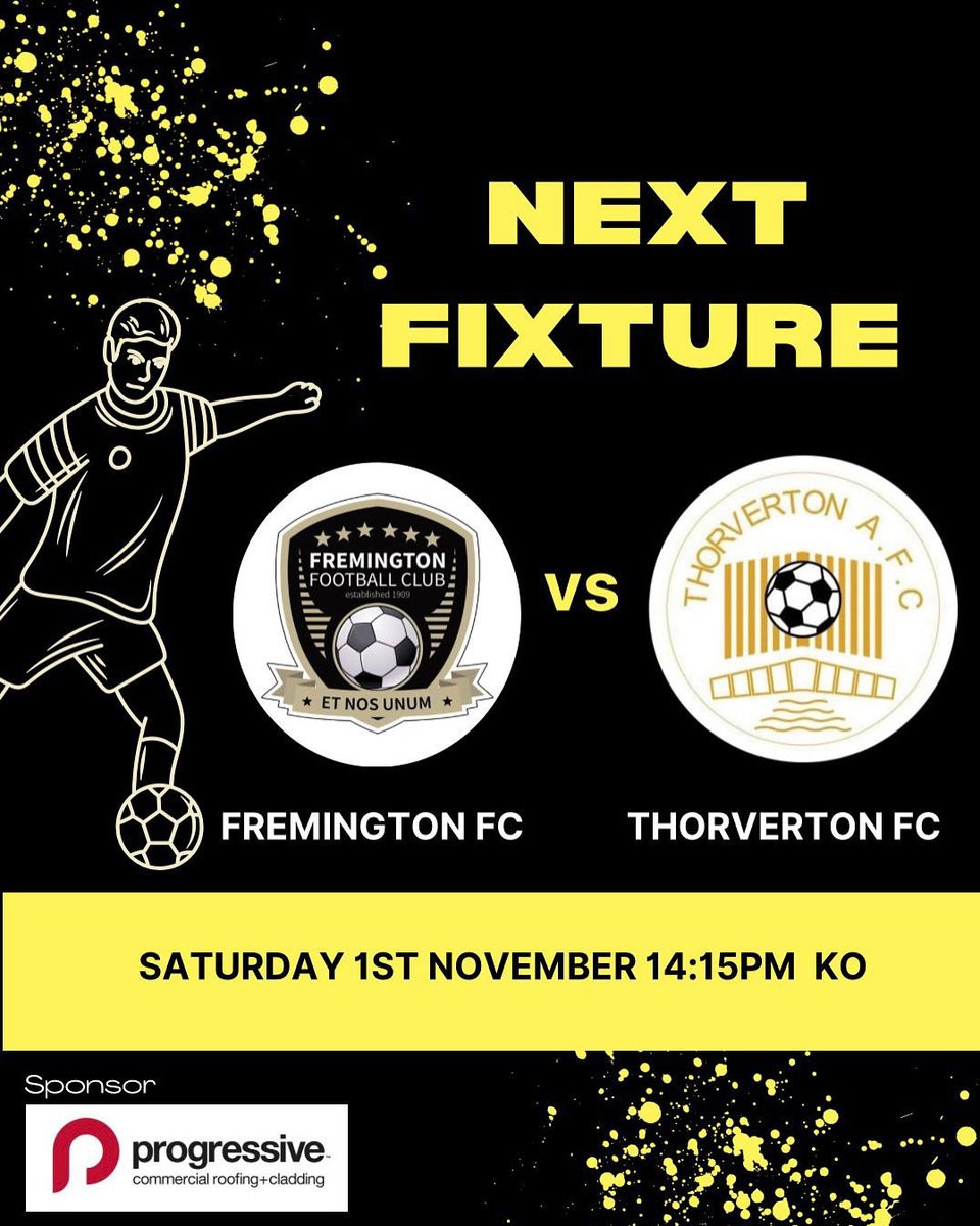 On the road today as we make the long trip to <a href="/_FremingtonFC_/">Fremington FC</a> 💛🖤

<a href="/devondfl/">Devon Football League (DFL)</a> <a href="/swsportsnews/">South West Sports News</a>