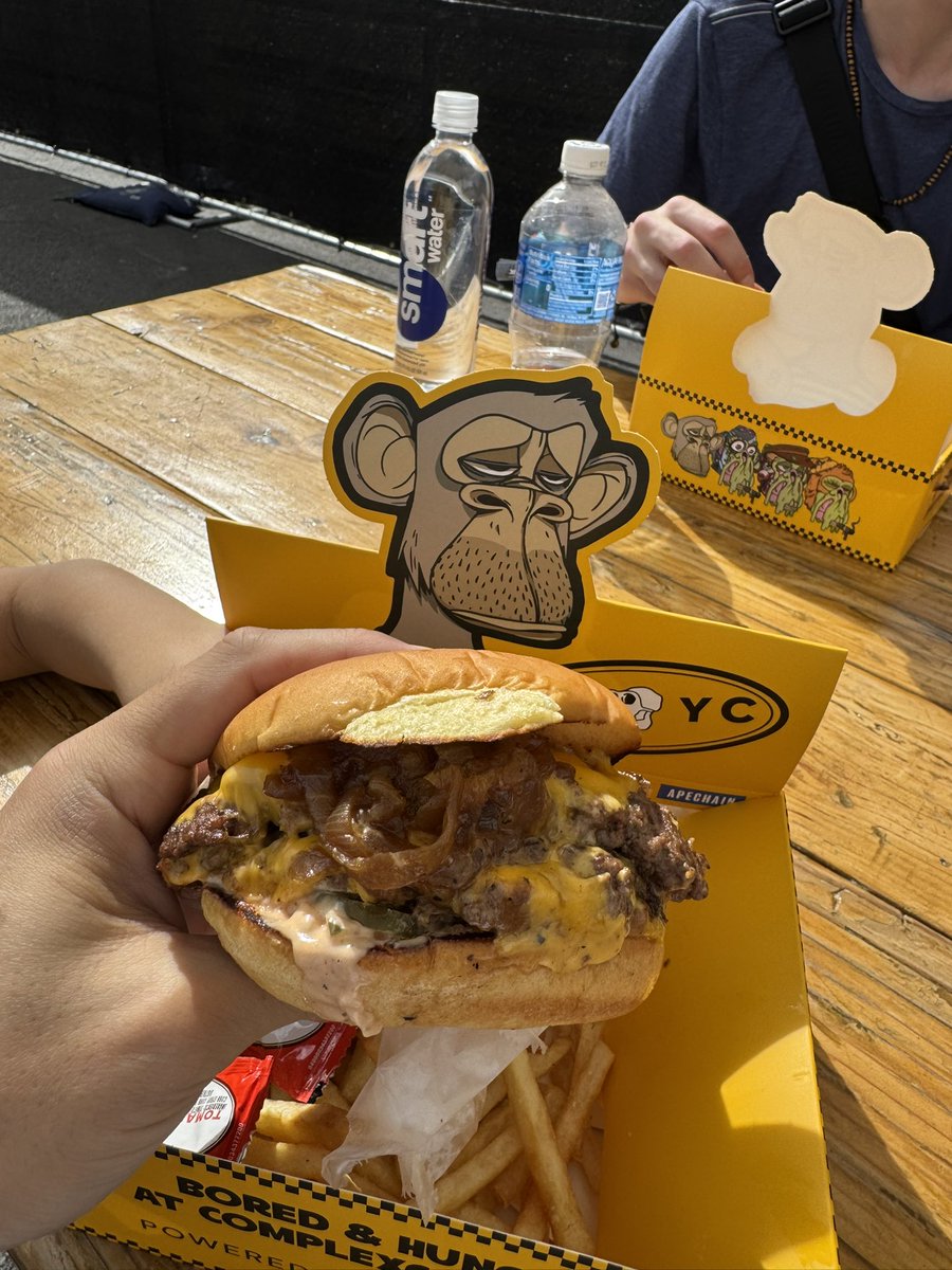 Had a great time in #apefest in Las Vegas!

Is ape follow ape still a thing?

Loved the <a href="/BorednHungry/">Bored & Hungry | Home of America's Best Burger</a> burgers!
Enjoy lots of funny video from <a href="/chooserich/">Nick O’Neill</a> 

<a href="/GordonGoner/">GordonGoner (Wylie Aronow) 🍌</a> <a href="/CryptoGarga/">Garga.eth (Greg Solano)</a> <a href="/BoredApeYC/">Bored Ape Yacht Club 🍌</a> <a href="/WelcomeApes/">Welcome Apes 🍌</a> <a href="/mfigge/">figge</a>  <a href="/jbondwagon/">JBond 🍌</a>