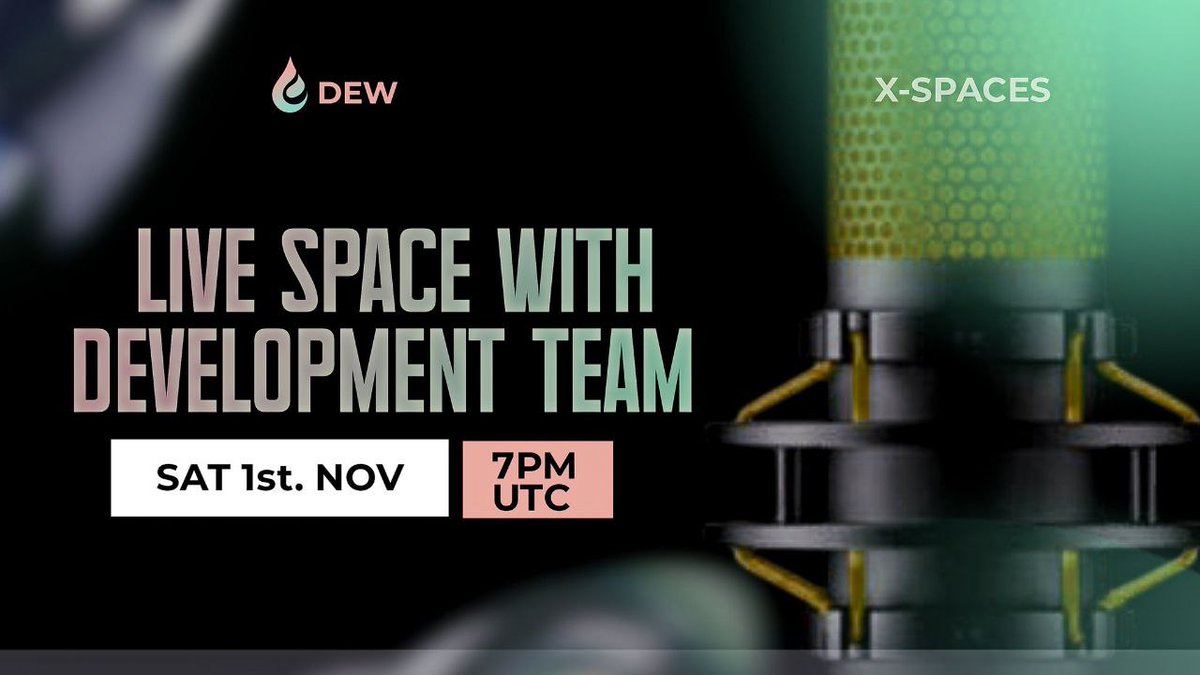 GabsNdesign's tweet image. $DEW really has a lot in plan I believe I don&apos;t have the full details about yet

I believe all my questions would be answered on today&apos;s space

Join the live X Space today and hear directly from the people shaping this ecosystem.

Transparency like this is rare in Web3