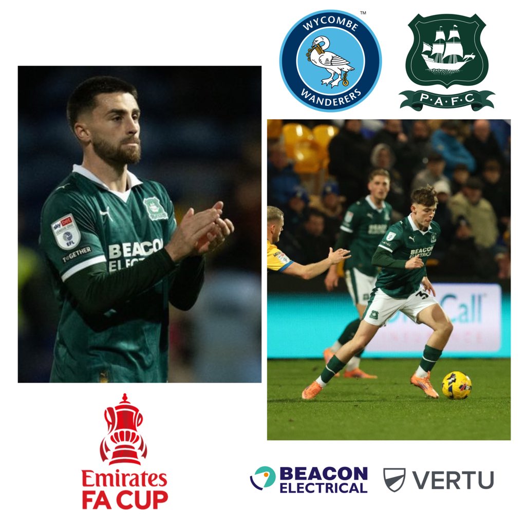 🚨⚽️ MATCHDAY:
🏴󠁧󠁢󠁥󠁮󠁧󠁿 Wycombe 🆚 Plymouth Argyle
🏆 FA Cup 1st round 
🏟️ Adam’s Park Stadium
⏰ 15:00
Plymouth argyle take on league one side Wycombe in their first FA cup game since playing Manchester City at the Etihad!
#pafc | #Chairboys