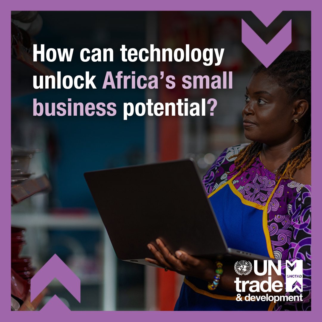 Small businesses are Africa’s backbone — creating 9 in 10 jobs and driving most production &amp; investment.

<a href="/UNCTAD/">UN Trade and Development</a> report shows how digital tools &amp; smart finance can help them grow, reach new markets &amp; benefit from the African Continental Free Trade Area.

ow.ly/FAKl50Xlfhy