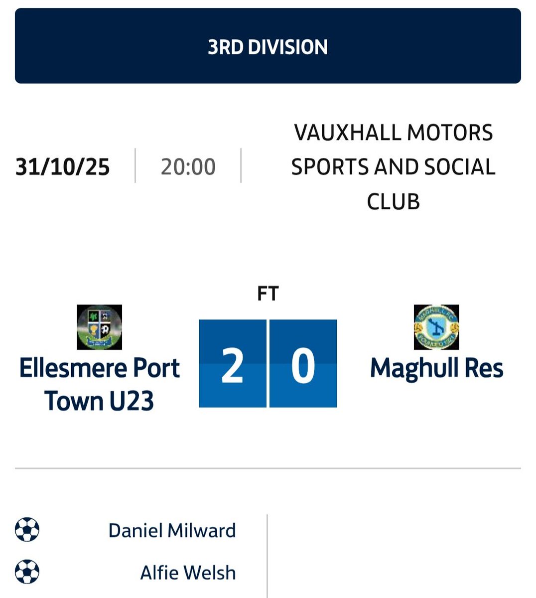 WCLNewsletter's tweet photo. A big win for Athletico Blues last night, an exciting team full of very good players. A good win too for EP Town U23 as they go 7th. ⚽️ https://t.co/0ZgTUTuiCM