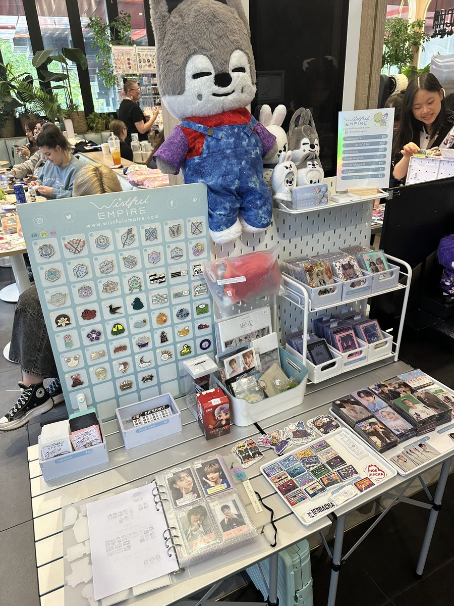 wistfulempire's tweet photo. Todays @Stray_Kids minchan melbourne cupsleeve was so nice! Its always enjoyable when the day is a little slower and we can chat together easily! I was selling my stuff as usual, and there was an amazing skzoo set made by @leeknardigan 🩷🖤 cant wait to #DO_IT again tomorrow! https://t.co/T6gJfZz0uw