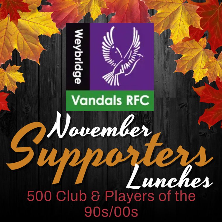 November Supporters lunches #Pitchero
weybridgevandals.co.uk/news/november-…