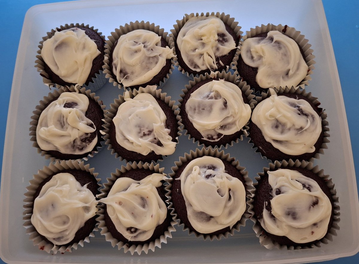 Welcome to November and I made red velvet cupcakes.
#FromABoxIsHomeMade 
#Delicious