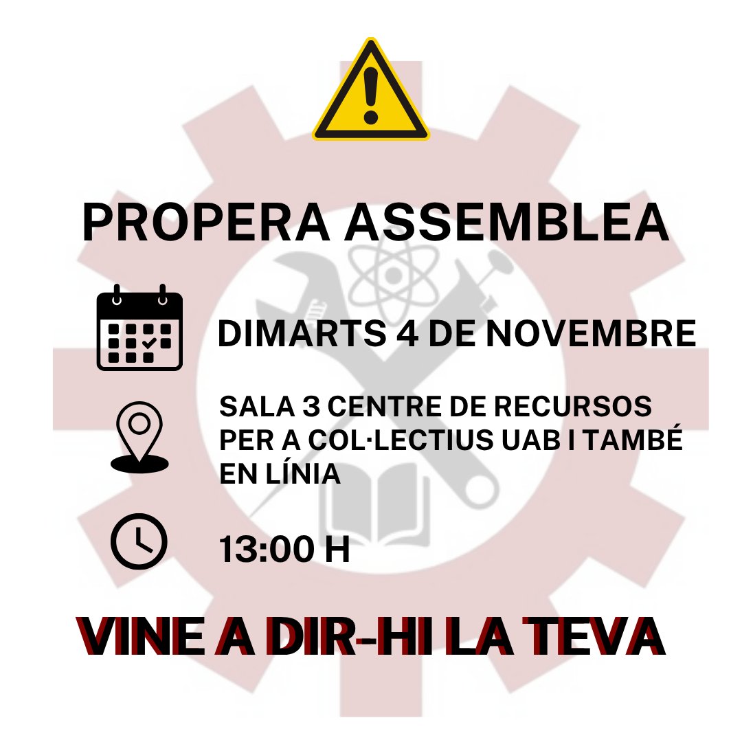DocsLluita's tweet image. 📢 El proper dimarts 4 de novembre fem assemblea! 

Vine a dir-hi la teva!