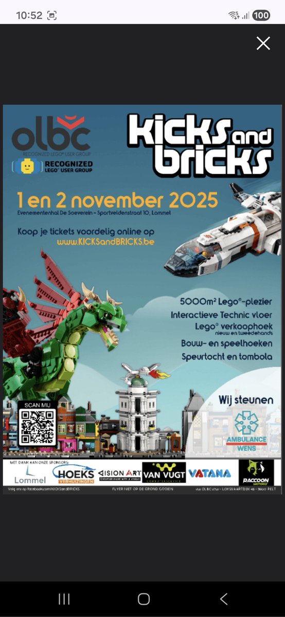 Om 10u openen we de deuren voor dag 1 van de #LEGO beurs te #Lommel in de #Soeverein vele bouwwerken tombla speurtocht en verkoop